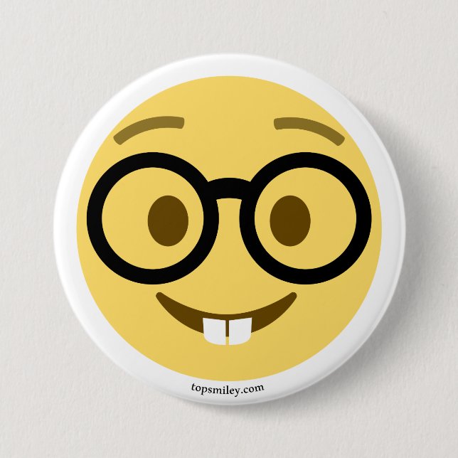 Emoji Nerd mit Brille und Hasenzähnen Knapp (Framsida)