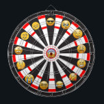 Emoji of the day darttavla<br><div class="desc">A dartboard is a popular recreational and competitive game that provides hours of fun for players of all ages and skill levels. Typically made from sisal fibers, cork, or electronic components, dartboards are designed to withstand the impact of darts while offering precise scoring zones. Standard dartboards feature a circular design...</div>