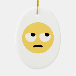emoji öga roll julgransprydnad keramik