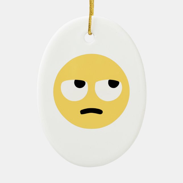 emoji öga roll julgransprydnad keramik (Framsidan)