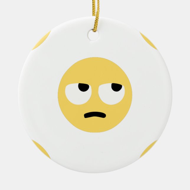 emoji öga roll julgransprydnad keramik (Framsidan)