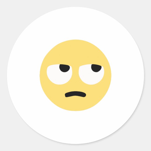 emoji öga roll runt klistermärke (Framsida)