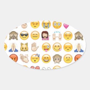 emoji ovalt klistermärke