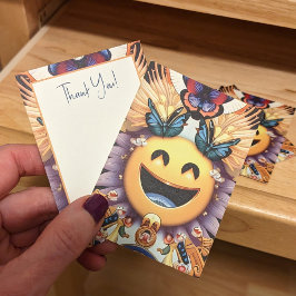 Emoji Paket Inserts, Roligt Tack Butterflies Visitkort
