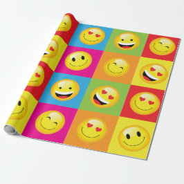 Emoji Party Emoticon Ansikte med flera färgader Presentpapper