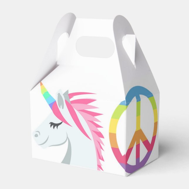Emoji Party Favor Box- Peace, Kärlek, Unicorn, Don Presentaskar (Baksidan Sidan)