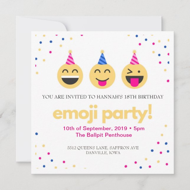 emoji party! inbjudningar (Framsida)