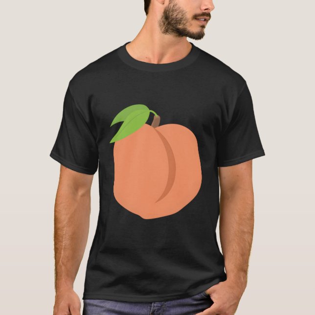 Emoji Peach Fuzzy Fruit Ga Atlanta Grund Emoticon T Shirt (Framsida)