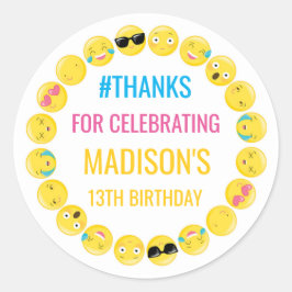 Emoji Personlig Stickers Birthday-favoritetiketter Runt Klistermärke