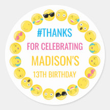 Emoji Personlig Stickers Birthday-favoritetiketter