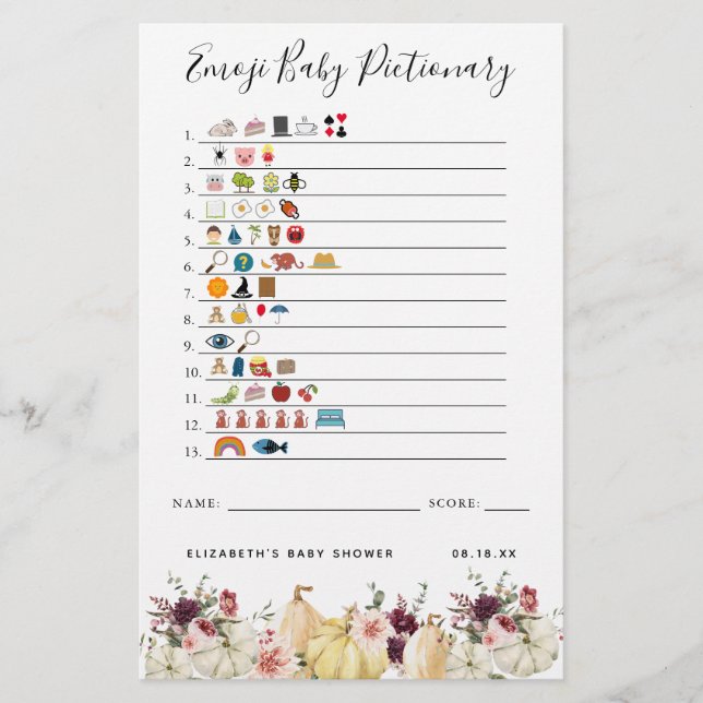 Emoji Pictionary | Baby Shower-spel (Framsida)