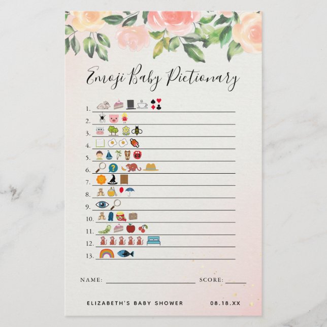 Emoji Pictionary | Baby Shower-spel (Framsida)