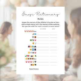 Emoji Pictionary Baby Shower-spel med svar Brevhuvud