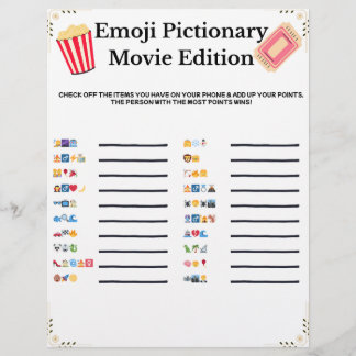 Emoji Pictionary – Movie Edition | Printable Game Brevhuvud