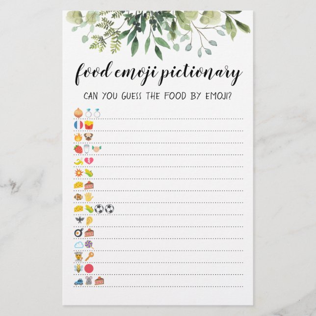 Emoji Pictionary-spel Quiz med svar (Framsida)