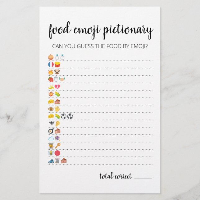 Emoji Pictionary-spel Quiz med svar (Framsida)