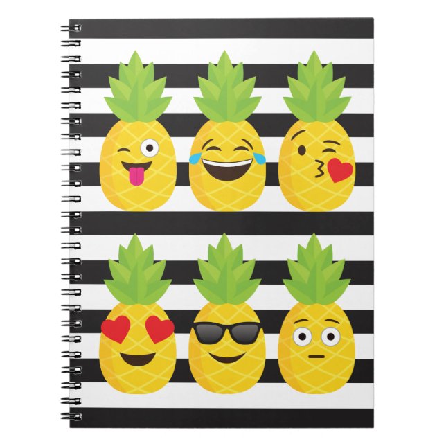 emoji pineapple anteckningsbok med spiral (Framsidan)
