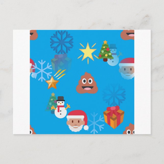 emoji poop christmas helg vykort (Framsida)