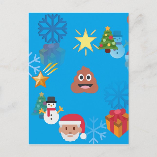 emoji poop christmas helg vykort (Framsida)