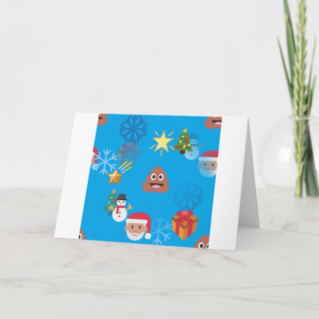 emoji poop christmas helgkort (Framsida)