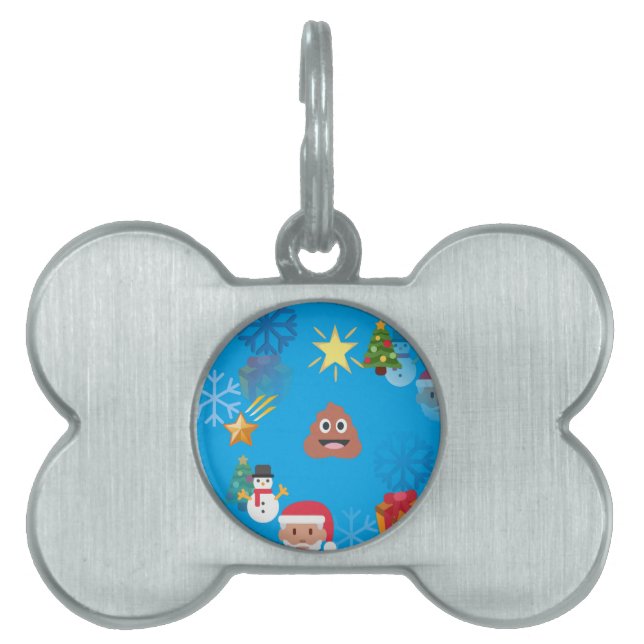 emoji poop christmas ID-bricka husdjur (Framsidan)