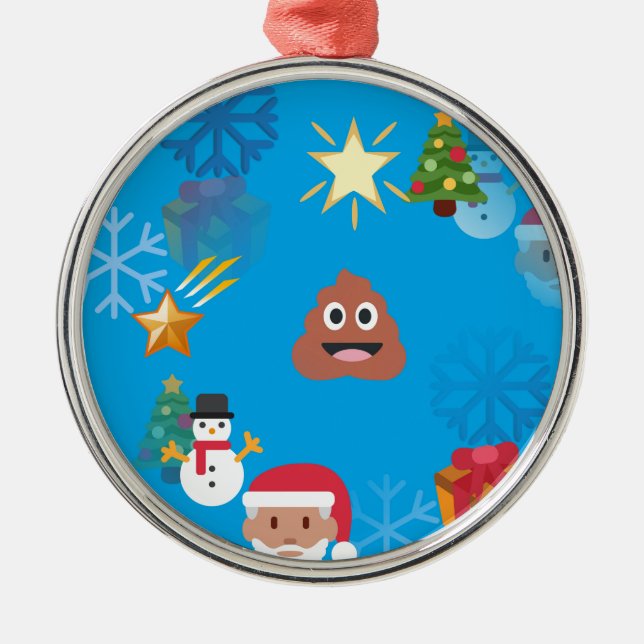 emoji poop christmas julgransprydnad metall (Framsidan)