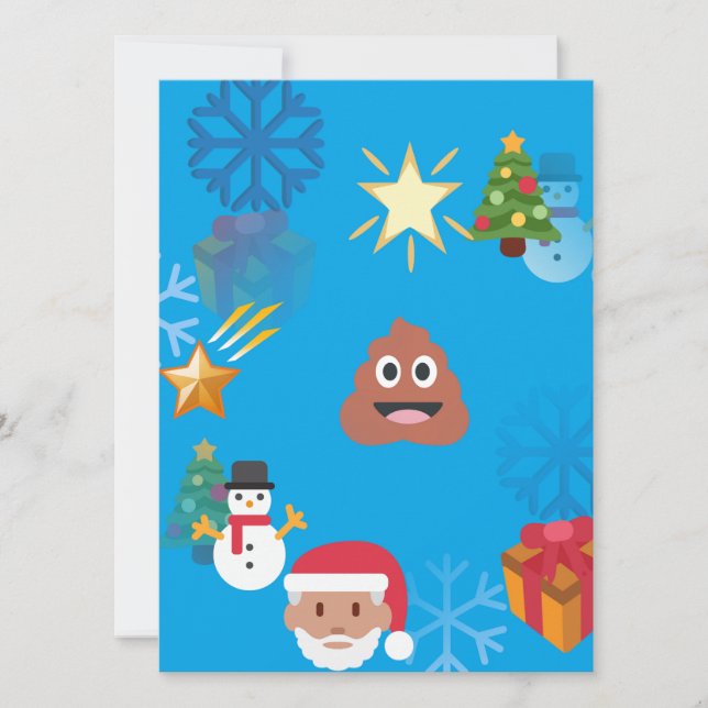 emoji poop christmas julkort (Framsida)