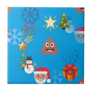 emoji poop christmas kakelplatta