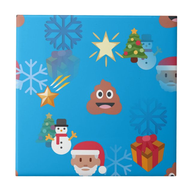emoji poop christmas kakelplatta (Framsidan)