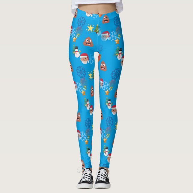 emoji poop christmas leggings (Framsida)