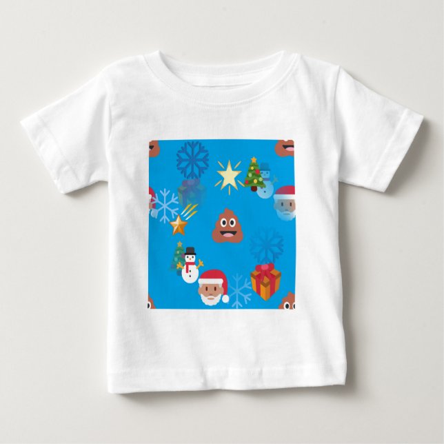 emoji poop christmas t shirt (Framsida)