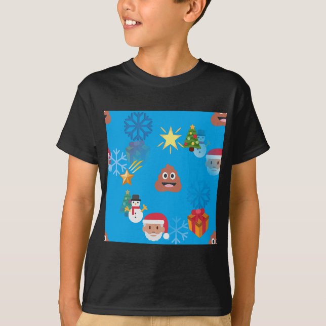 emoji poop christmas tee shirt (Framsida)