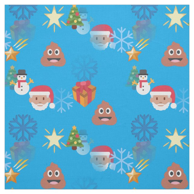 "emoji poop christmas-väv" tyg (Provkarta)