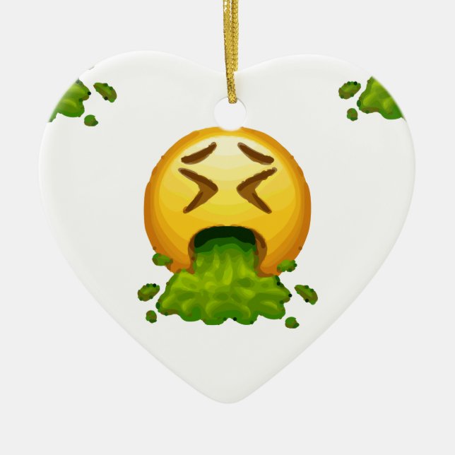 emoji puking julgransprydnad keramik (Framsidan)