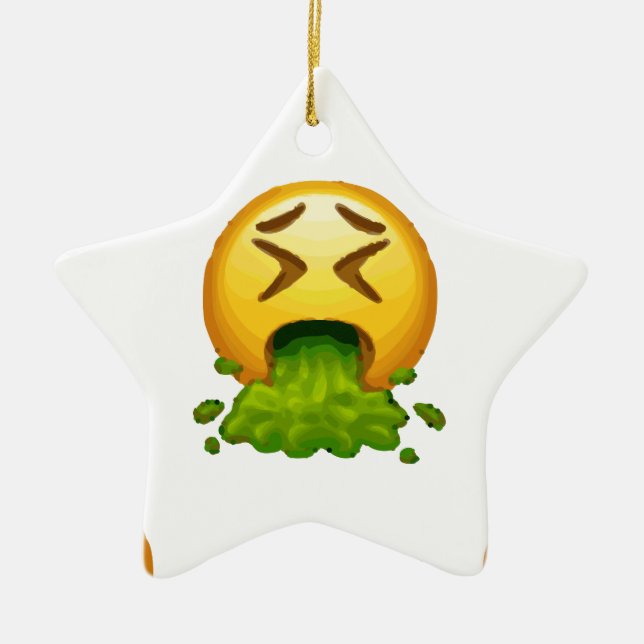 emoji puking julgransprydnad keramik (Framsidan)