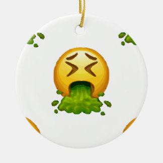 emoji puking julgransprydnad keramik
