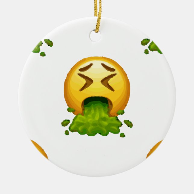 emoji puking julgransprydnad keramik (Framsidan)