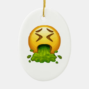 emoji puking julgransprydnad keramik