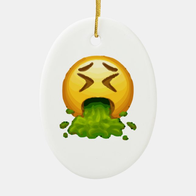 emoji puking julgransprydnad keramik (Framsidan)