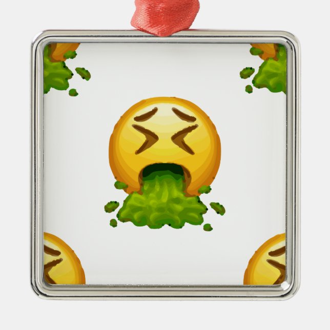 emoji puking julgransprydnad metall (Framsidan)