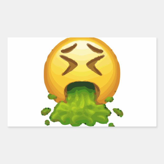 emoji puking rektangulärt klistermärke (Framsida)