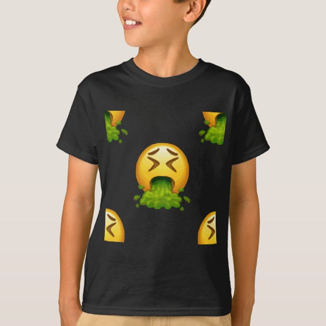 emoji puking tee shirt (Framsida)