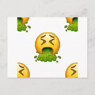 emoji puking vykort
