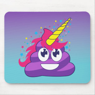 Emoji purpurfärgad UnicornPoop Musmatta