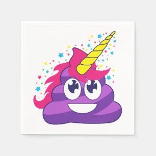 Emoji purpurfärgad UnicornPoop Pappersservett