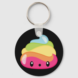 Emoji Rainbow Poop! Nyckelring