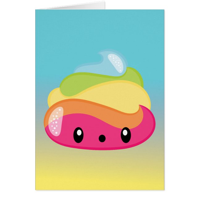 Emoji regnbågePoop! Hälsningskort (Framsidan)