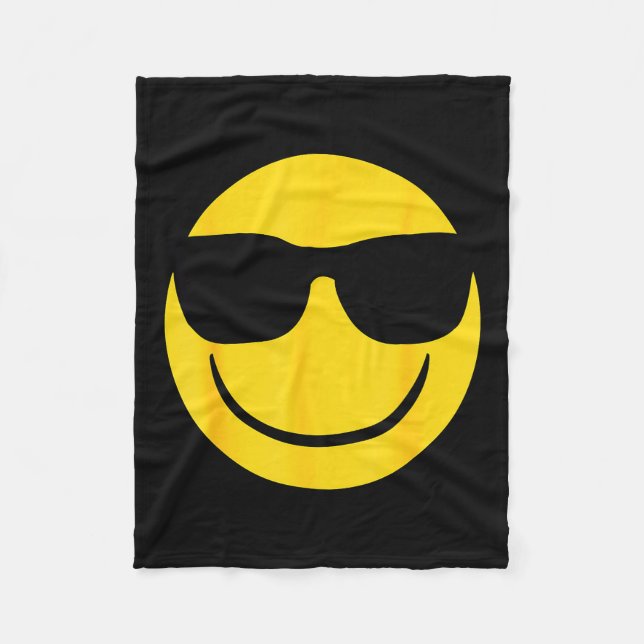 Emoji Retro Sungles Yellow Smile Face  Fleecefilt (Framsidan)