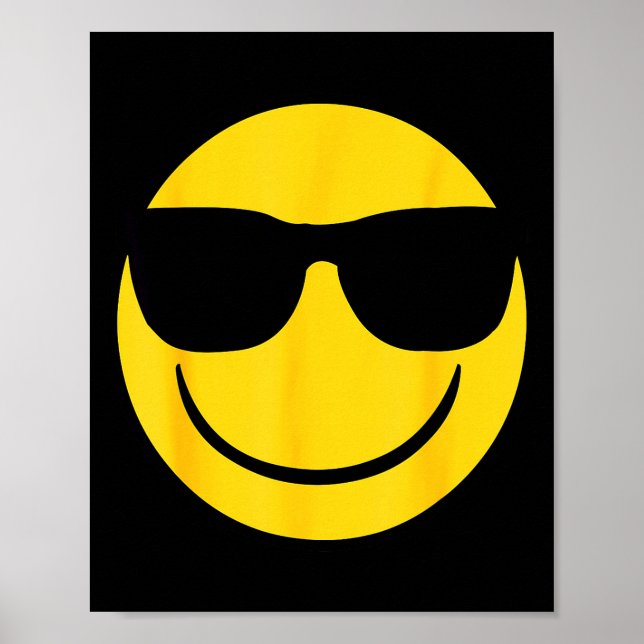 Emoji Retro Sungles Yellow Smile Face  Poster (Framsidan)