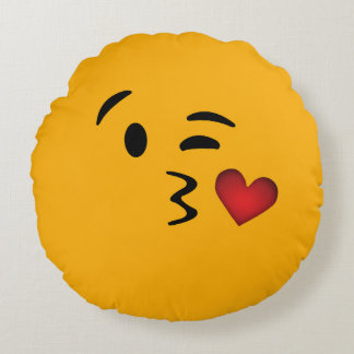 Emoji Round Pillow Rund Kudde